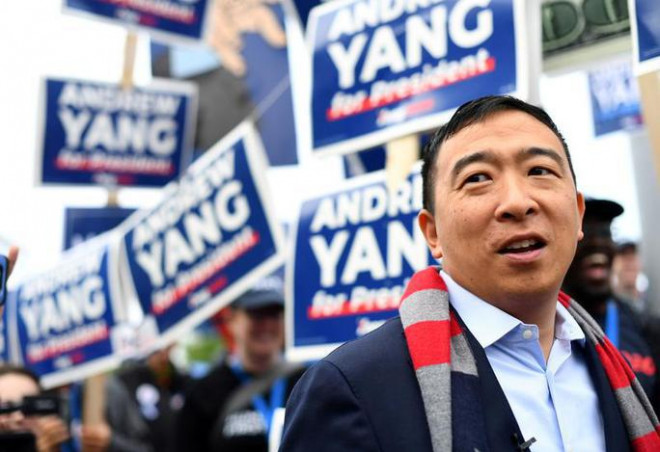 Doanh nhân gốc Á Andrew Yang từng là ứng viên tranh cử tổng thống của đảng Dân chủ. Ảnh: Reuters