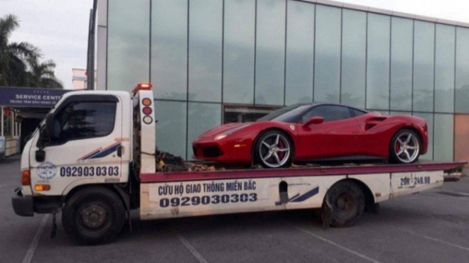 Chiếc Ferrari 488 được chuyển giao tới xưởng do Ferrari Việt Nam chỉ định, 10 ngày trước khi gặp tai nạn