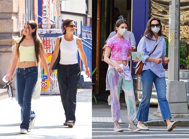 Katie Holmes và Suri Cruise gần đây. Suri thừa hưởng chiều cao của mẹ. Cô bé cao khoảng 1m7 ở tuổi 16.