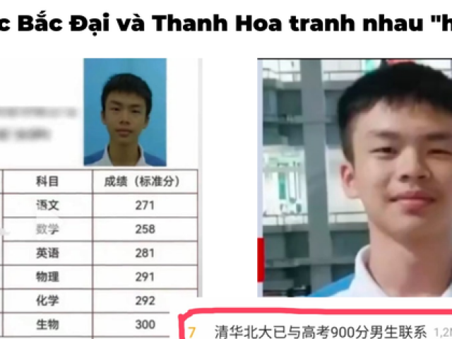 Chân dung nam sinh Trung Quốc thi đại học được 705/750: Cả Thanh Hoa và Bắc Đại ”mời gọi”!