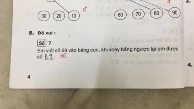 Bài toán &#34;xoay ngược số 69 được số nào?&#34;, giáo viên đưa ra kết quả khiến dân mạng tranh cãi - 1