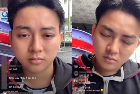 Hoài Lâm liên tục ngủ gật khi livestream, lộ hình ảnh khiến người xem lo lắng