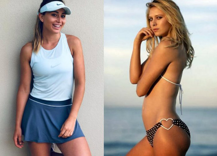 Paula Badosa (trái) có nhiều nét về nhan sắc khá giống đàn chị Maria Sharapova