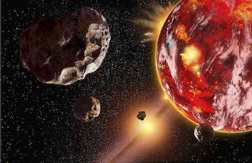 Trái Đất cổ đại, thuở còn là quả cầu nóng bỏng, đã được hưởng lợi lớn từ các thiên thạch khổng lồ - Ảnh: ASTRONOMY MAGAZINE