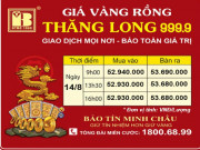 Giá Vàng Rồng Thăng Long - Bảo Tín Minh Châu ngày 14.08.2022