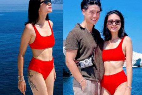 Ngô Thanh Vân diện bikini nóng bỏng bên chồng ở đảo thiên đường Milos
