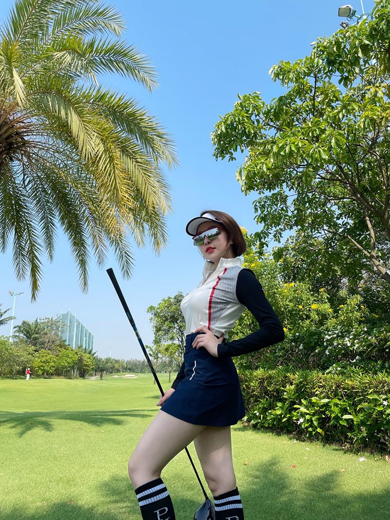 Hot girl Trâm Anh ăn vận nổi bật khi check-in sân golf - 2