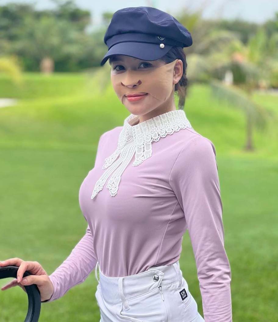 Hot girl Trâm Anh ăn vận nổi bật khi check-in sân golf - 3