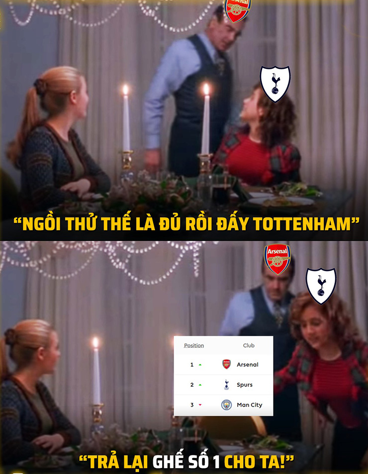 Tottenham ngồi còn chưa ấm chỗ đã phải nhường ghế cho Arsenal.