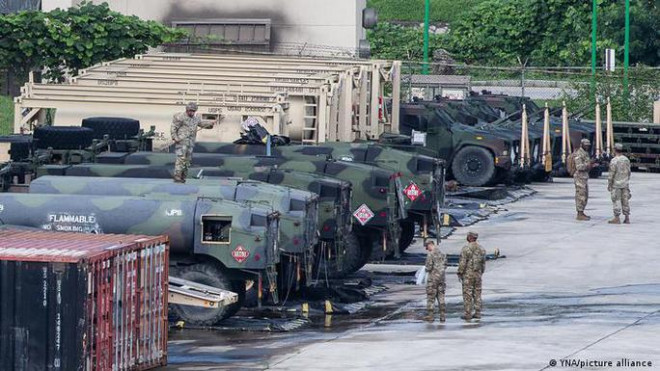 Quân đội Mỹ và Hàn Quốc tập trung tại Dongducheon, cách Seoul khoảng 40 km. Ảnh: Yonhap