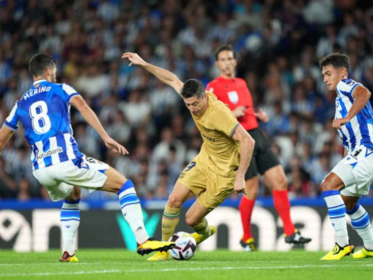 Video bóng đá Real Sociedad - Barcelona: Bước ngoặt thay người, mãn nhãn 5 bàn (Vòng 2 La Liga)