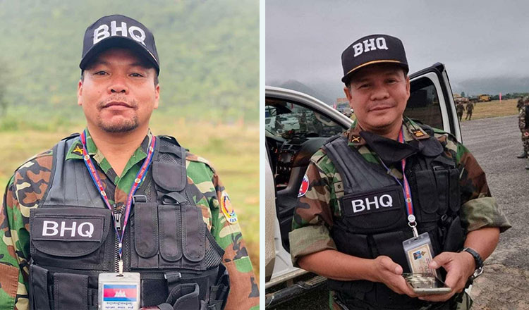 San Bunthoeun (phải) và Hort Po, 2 cận vệ của ông Hun Sen, bị sa thải. Ảnh: Khmer Times