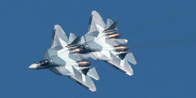 Tiêm kích tàng hình Su-57 của Nga. Ảnh: Sergei Bobylev/TASS/Getty Images