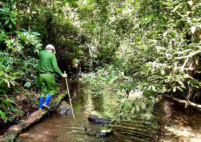 Công an đi qua nhiều con suối để tiếp cận hiện trường