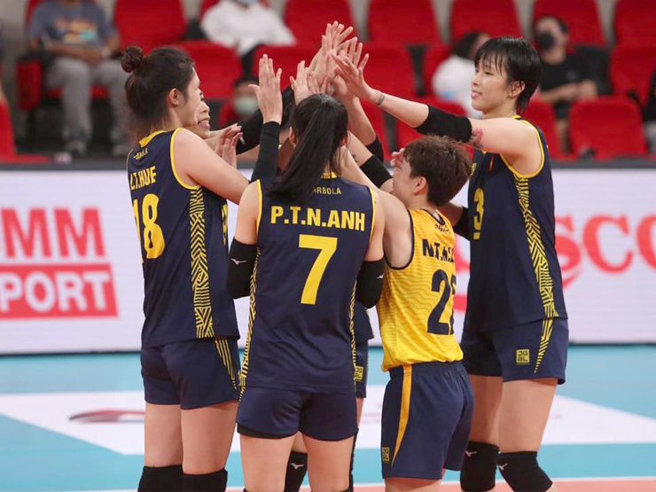 Các cô gái Việt Nam thắng ngược với&nbsp;tỉ số 36-34 trong set 3 trước Nhật Bản