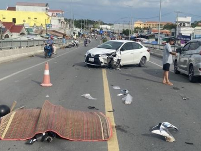 Nam thanh niên tử vong sau cú đối đầu với ô tô trên cầu Mang Thít