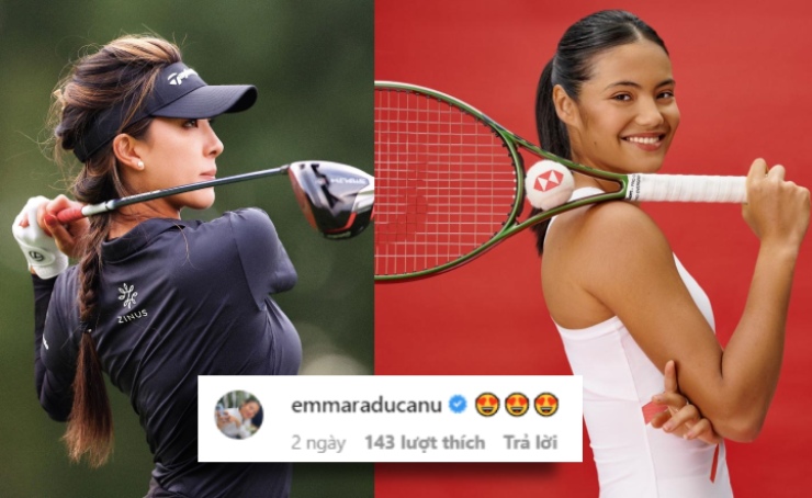 Emma Raducanu bất ngờ "thả tim" trên trang Instagram của mỹ nhân golf&nbsp;Lily MuNi He