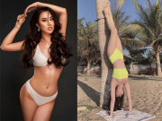 Thể thao - Nữ tiếp viên hàng không Khánh Vi mê Yoga, mặc bikini “trồng chuối” cực đỉnh