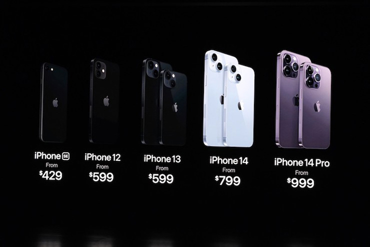 Giá iPhone 14 tại thị trường quốc tế được Apple công bố.