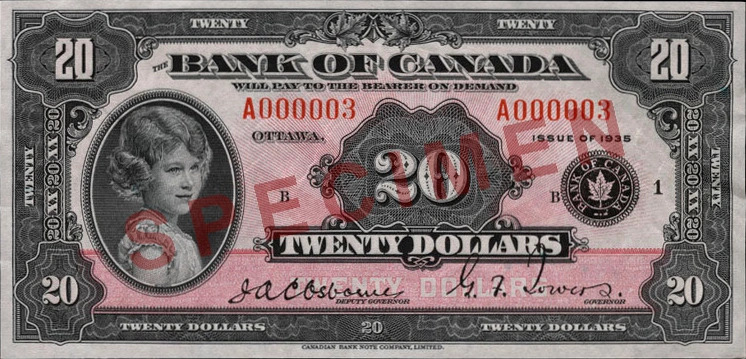 The Canadian $20 bill features an 8-year-old Queen Elizabeth II (photo: CNN)