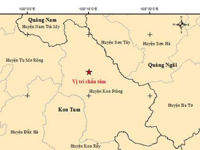 Động đất ở Kon Tum và gần biên giới Việt – Trung
