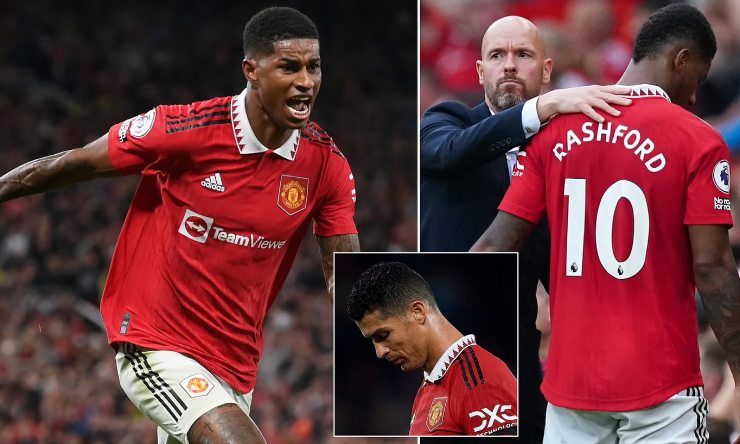 Ten Hag dành sự ưu ái cho Rashford, người có phong độ tốt hơn Ronaldo