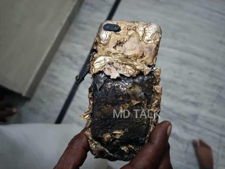 Chiếc điện thoại Redmi 6A bị phát nổ.