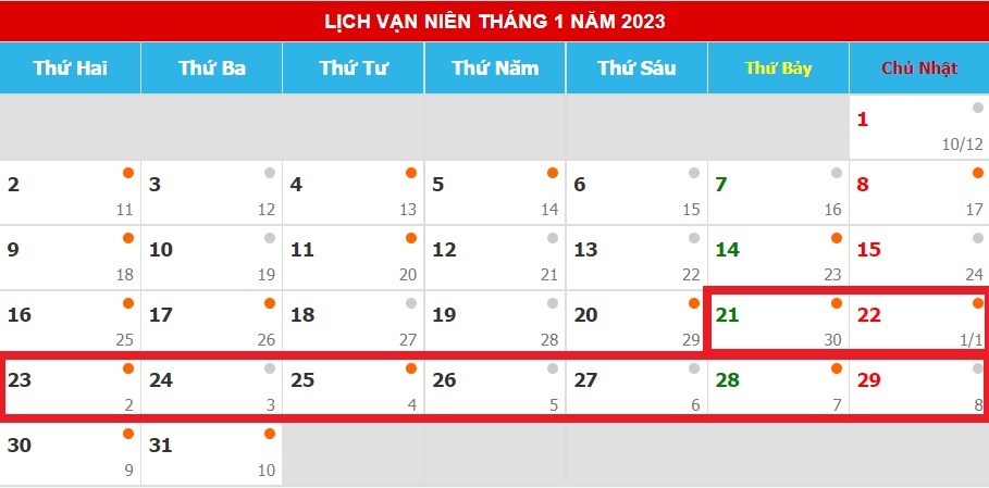 Bộ Tài chính đề xuất nghỉ 9 ngày dịp Tết Nguyên đán 2023.