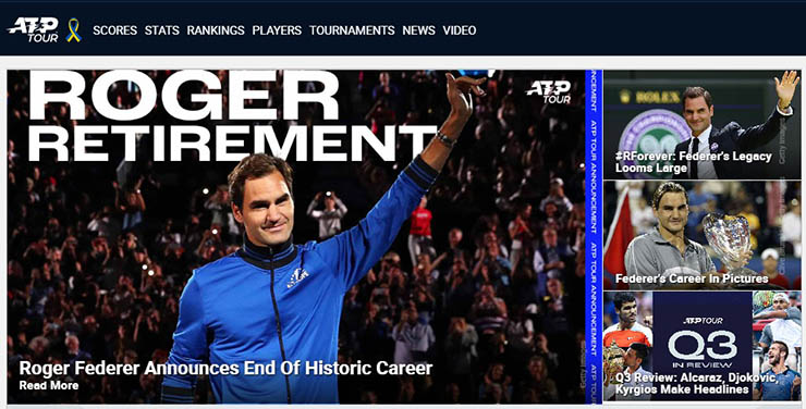 Trang chủ ATP tri ân một trong những tay vợt vĩ đại nhất mọi thời đại