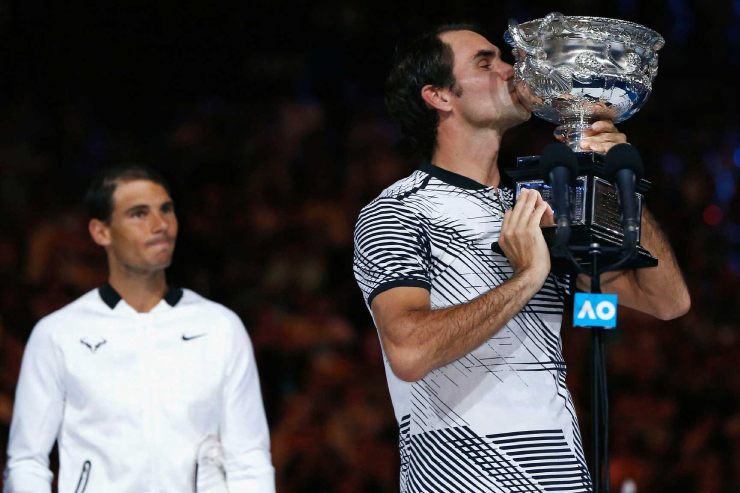 Nadal và Federer trải qua trận đấu cực kì mệt tại chung kết Australian Open 2017. Trận chung kết giành cúp Grand Slam khó khăn nhất của Federer là màn so tài với Nadal trong trận đấu marathon năm set tại chung kết Australian Open 2017. Gần như "vắt kiệt sức" để giành thắng lợi với tỷ số 6-4, 3-6, 6-1, 3-6, 6-3, Federer giành danh hiệu thứ 5 tại Australian Open và chạm tới Grand Slam thứ 18 sự nghiệp.