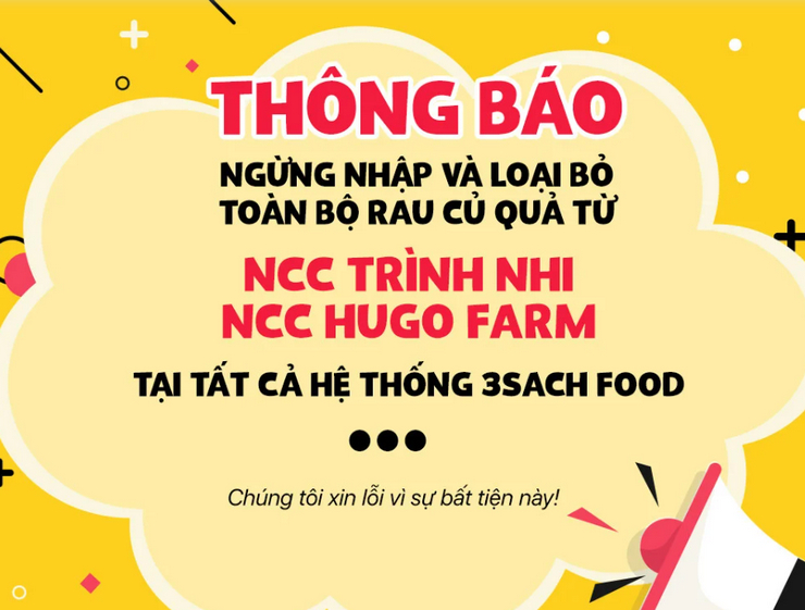 Hệ thống&nbsp;3 Sạch dừng nhận hàng từ các nhà cung cấp bị báo chí nhắc đến