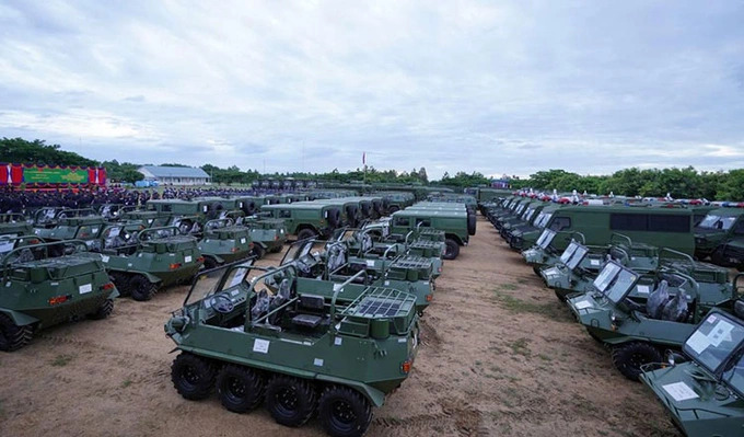 Số xe quân sự Trung Quốc tặng Campuchia (ảnh: Khmer Times)