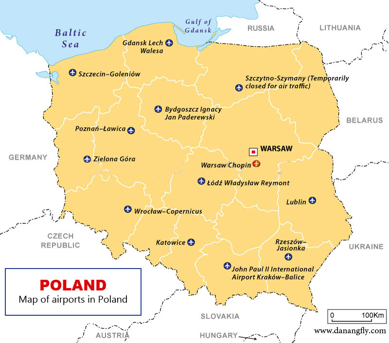 Sân bay Rzeszow ở đông nam bản đồ Ba Lan (ảnh: DW)