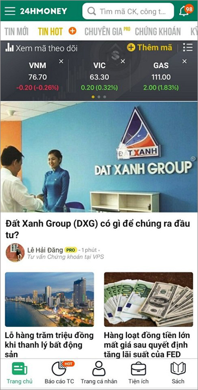 24HMoney mang đến thông tin nhanh nhạy và chuẩn xác, đây chính là điều mà các nhà đầu tư chứng khoán luôn mong muốn và cần đến