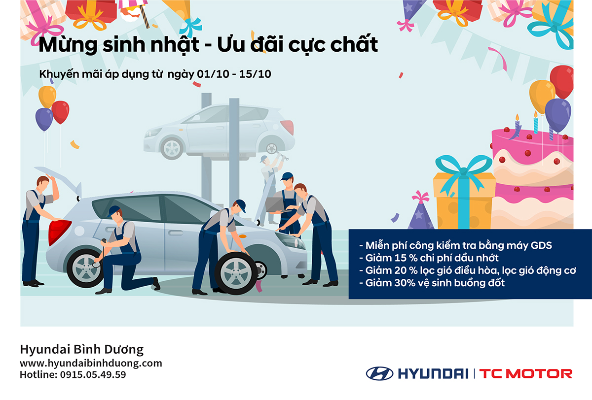 Hyundai Bình Dương - Mừng sinh nhật, ưu đãi cực chất - 1