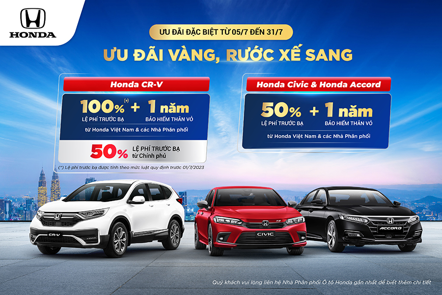 Honda Việt Nam ưu đãi hấp dẫn cho khách hàng mua xe CR-V, Civic, Accord trong tháng 7 - 1