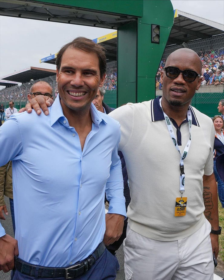 Rafael Nadal và Didier Drogba gặp nhau ở trường đua giải Le Mans Classic