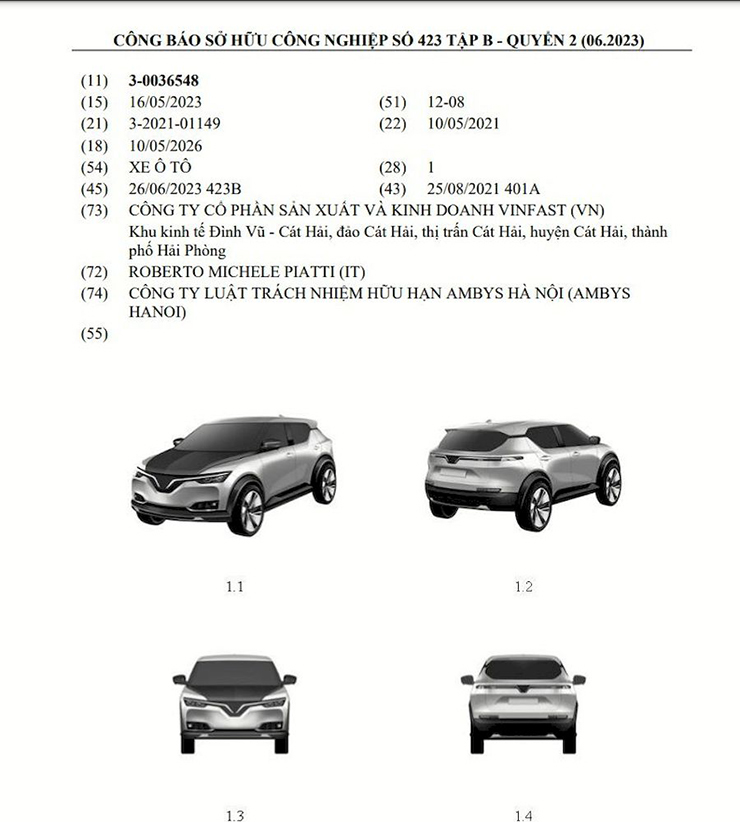 VinFast bất ngờ đăng ký bản quyền kiểu dáng một mẫu ô tô điện mới - 1