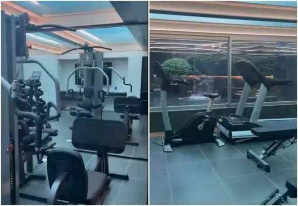 Nam doanh nhân bố trí các thiết bị tập gym ngay tại biệt thự