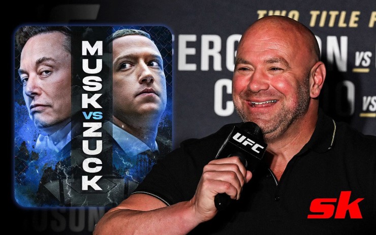 Chủ tịch UFC, Dana&nbsp;White (áo đen), hào hứng trước thông tin hai tỷ phú công nghệ muốn đấu võ ở UFC