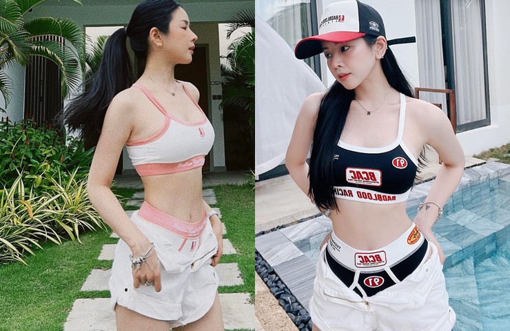 DJ Mie phối nội y cùng quần jeans short. Để tổng thể trông năng động và cá tính hơn, Mie thường đội mũ lưỡi trai, đi giày thể thao.&nbsp;
