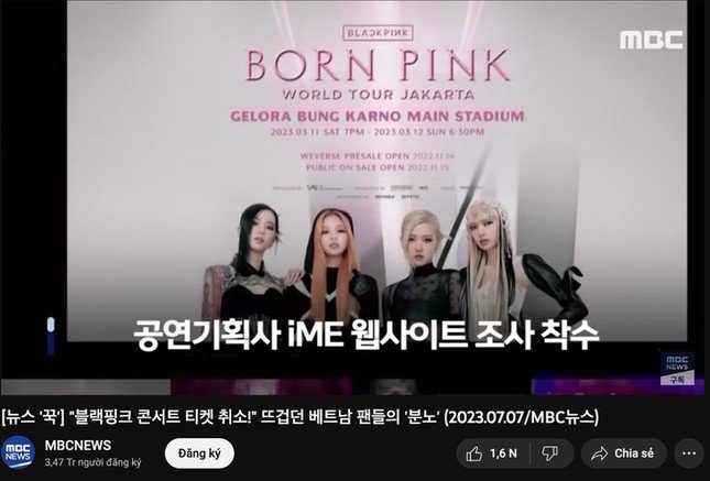 Đài quốc gia Hàn Quốc đưa tin Việt Nam điều tra BTC show BlackPink ủng hộ đường lưỡi bò - 1