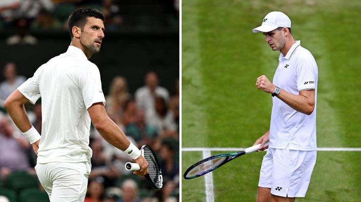 Djokovic (trái) có thành tích đối đầu ấn tượng trước Hurkacz