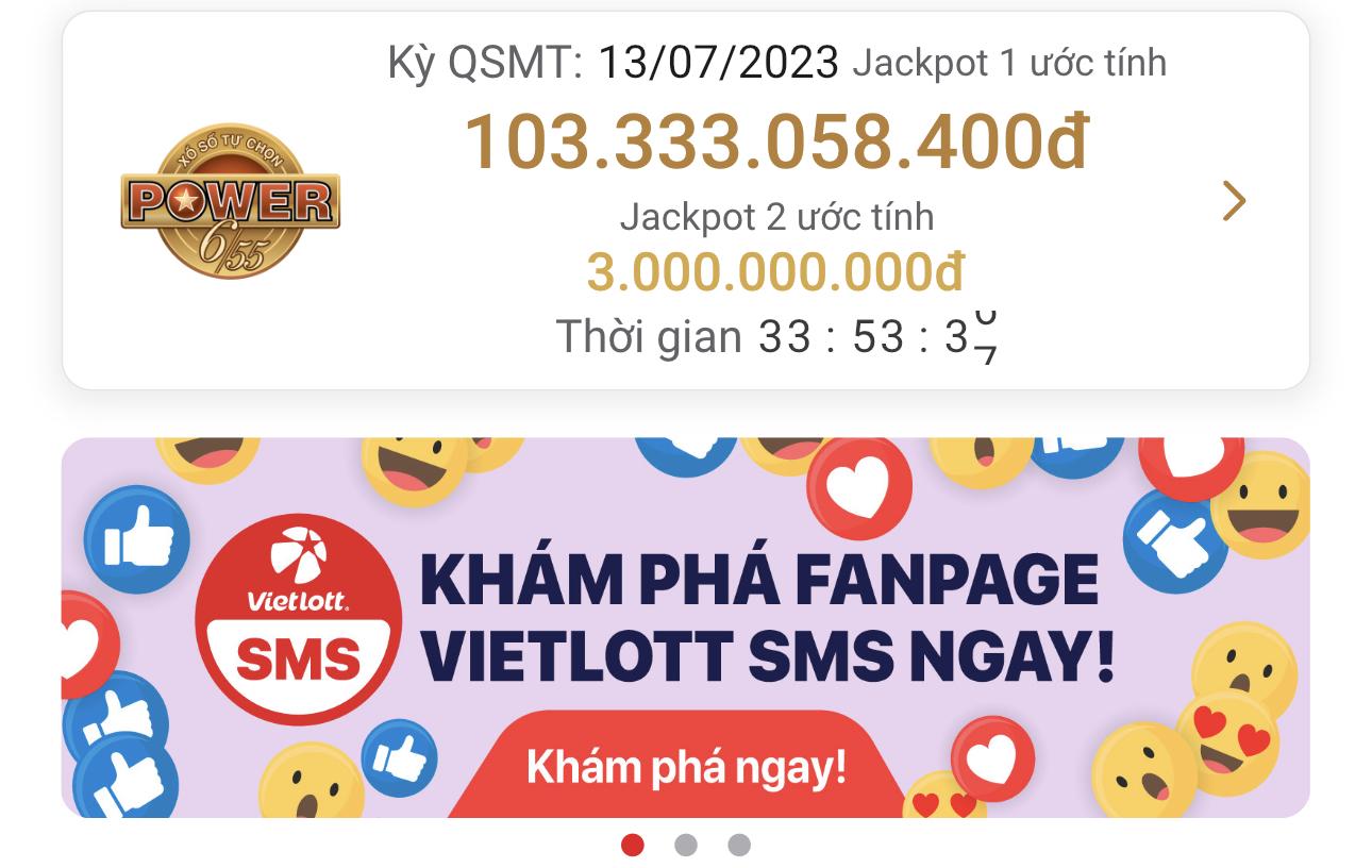 Giá trị Jackpot 1 của Power 6/55 đang vượt mốc 100 tỷ đồng, là giải thưởng mơ ước đối với tất cả người chơi xổ số Vietlott.