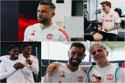 Dàn sao MU trở lại tập luyện: Luke Shaw - Mount bảnh bao, Fernandes tươi rói