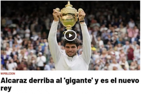 Alcaraz giành chức vô địch Wimbledon: Báo Tây Ban Nha mở hội, ngợi ca hết lời
