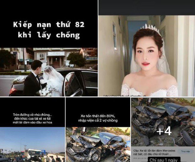 “Kiếp nạn thứ 82 khi lấy chồng”: Xe hoa bị đâm nát bét, đôi vợ chồng 9X cùng trải qua sinh tử ngay trong ngày cưới - 1