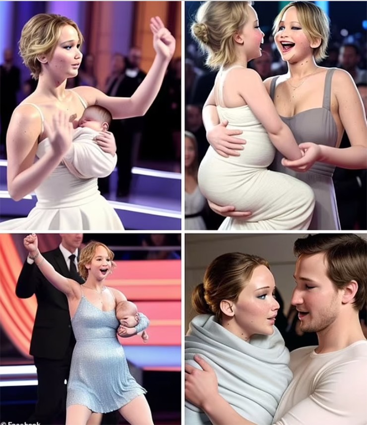 Ai đó đã yêu cầu AI cho nữ diễn viên người Mỹ Jennifer Lawrence có em bé và nó đã tạo ra những bức ảnh ngớ ngẩn này.&nbsp;&nbsp;
