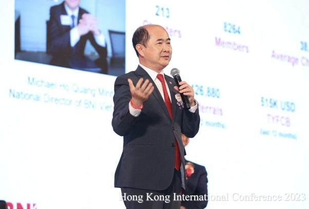 Chủ tịch BNI Việt Nam Hồ Quang Minh chia sẻ tại Hội nghị quốc gia và Xúc Tiến Thương Mại Kết nối Doanh nhân BNI HongKong - 3