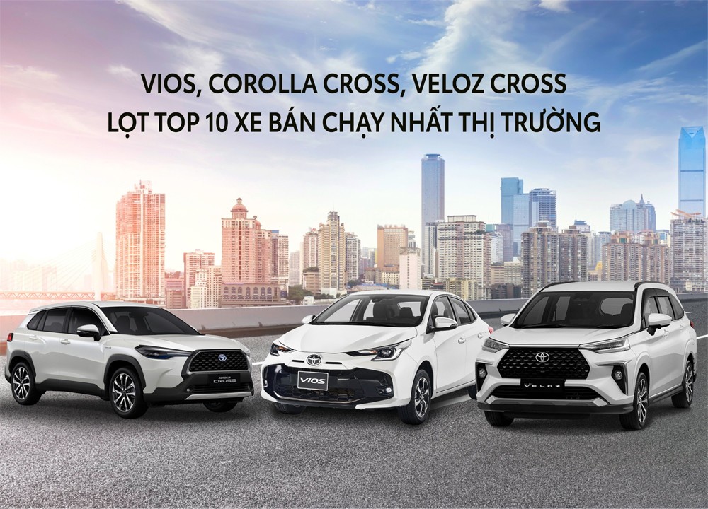 Corolla Cross, Vios và Veloz Cross là 3 mẫu xe bán chạy nhất của Toyota